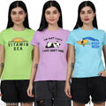 Trendy Classy Women Cotton Printed Tshirt Pack Of 3 (LZ-TS-35-44-45)