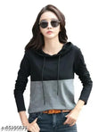 Deepmayra women T-shirt with hoodies | Combo T-shirt with Hood | 100% Cotton Material Full Sleeves Women Wear | Hooded Neck Regular Fit Long Sleeve Womens Hoodie T-shirt | Summer Wear for Women.