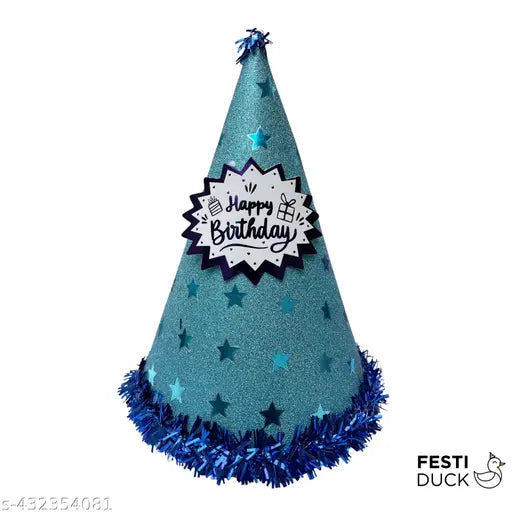 Glitter Lace Birthday Party Caps with Metallic Tag (Pack of 5)