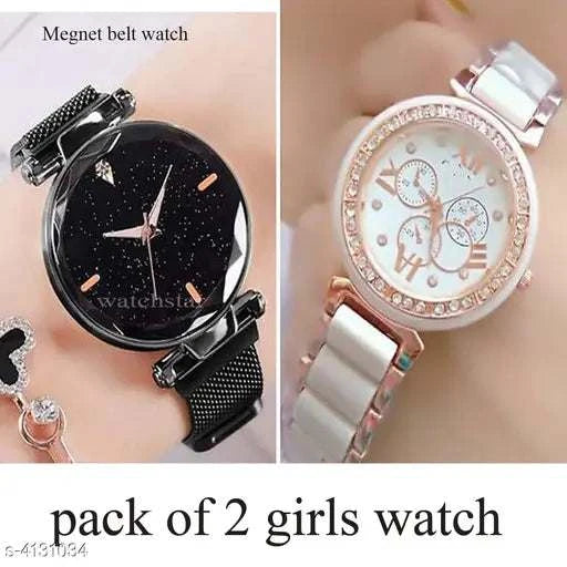 Elegant Watches for Women – Multicolor Leather Combo Analog Watches