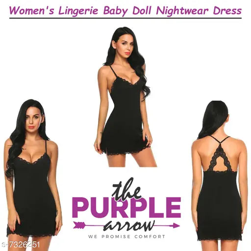 The Purple Arrow Women Lace Lingerie Set