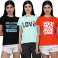 Trendy Women Cotton Printed Tshirt Pack Of 3 (Women Tshirt-41-45-46)