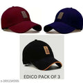 Edico Stylish Cotton Caps For Men And  Women (Pack of 3)