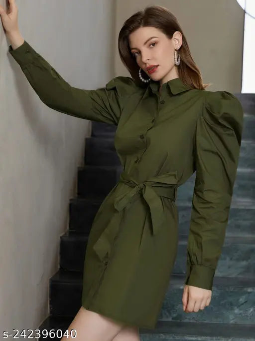 women new sleeve olive shirt