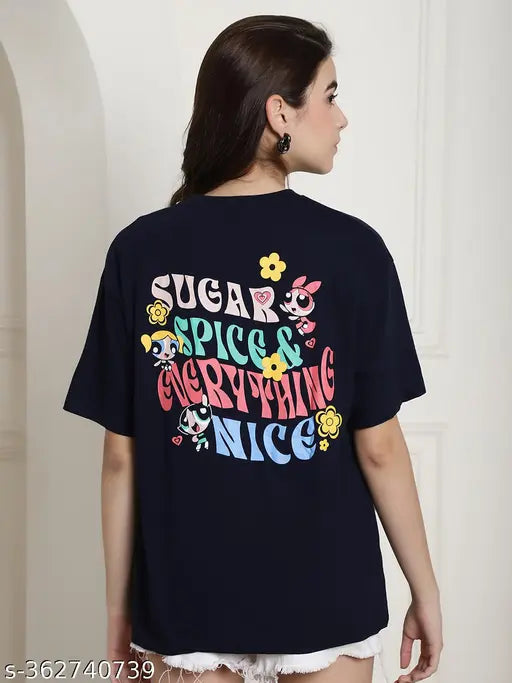 Graphic Printed Cotton Regular Oversize tshirt for women