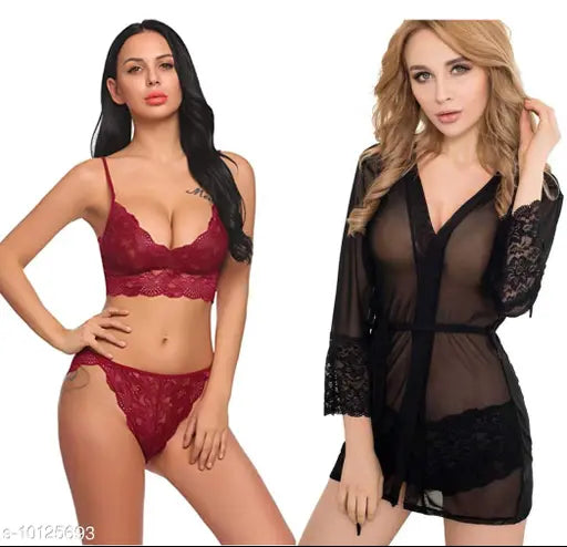 Women's Self-Design Net Babydoll