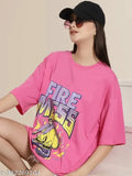 Graphic Printed Cotton Regular Oversize tshirt for women