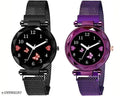 Analogue Dial New Magnet Watch for Women or Girls Combo