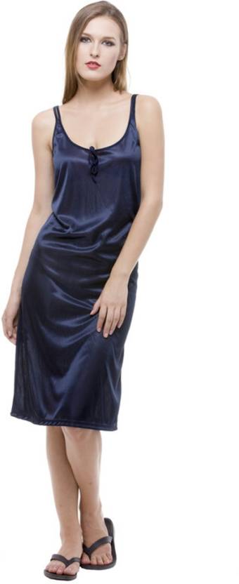 Being Fab Women's Satin Sleepwear - Knee-Length Nightdress with Adjustable Straps, Sizes XS-6XL, 12 Colors