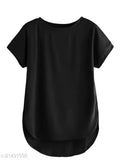 Fabricorn Stylish Plain Up and Down Cotton Tshirt for Women (Wine)