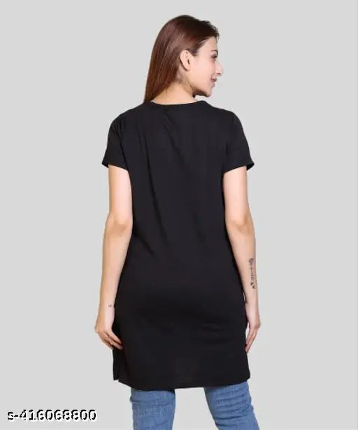 Womens Cotton Regular fit Long Tshirt top one Side Pocket (M TO 4XL)