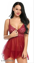 Chia Fashions Women Naughty Night Dress in Net with Panty