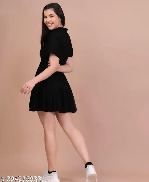 Women Beautiful Short Dress (Black)