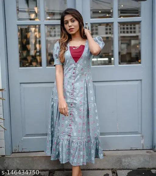 This stylish woven designer kurta from Parevdi Fashion hub  is Print Work For Women,Round Dress Indian Gown,Designer Party Wear...