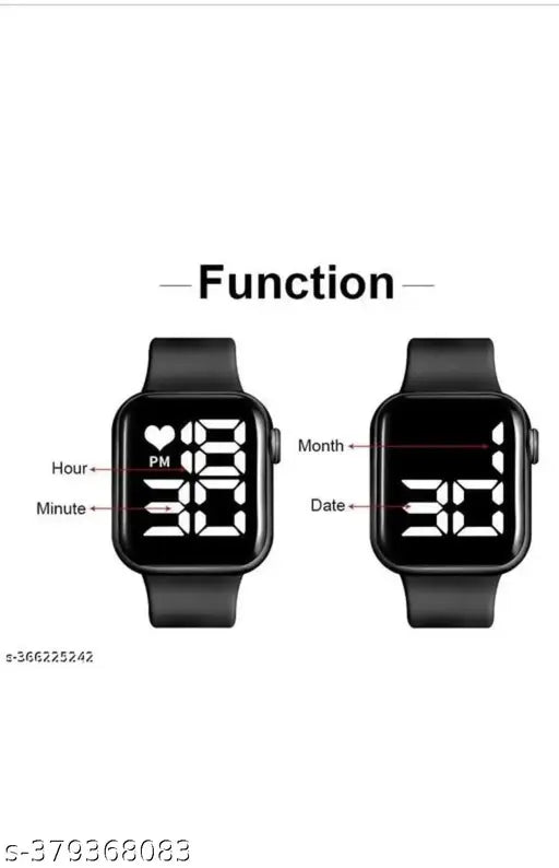 Latest Trendy Black LED Digital Watch for Teenagers boy's and girl's