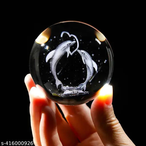 3D Crystal Ball with LED Wooden Base