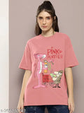 Graphic Printed Cotton Oversize Regular T-Shirt for Women