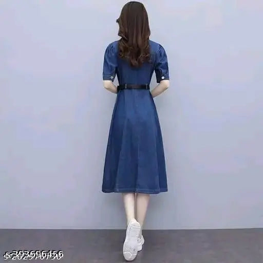 Woman Korean Denim Dress