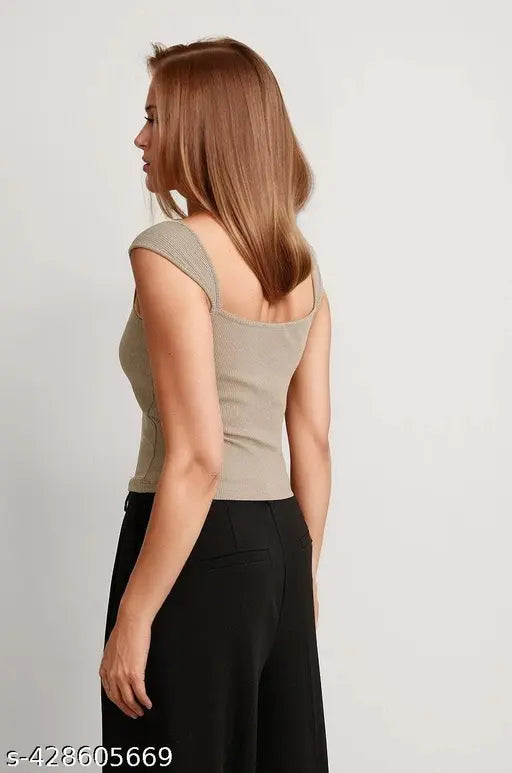  Cropped Ribbed Tight Singlet