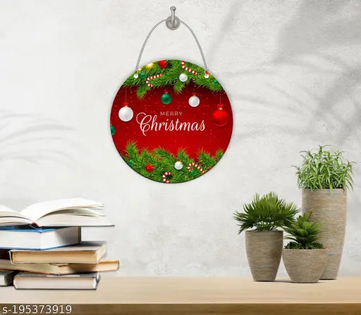 TrendoPrint Merry Christmas Decorative Printed Wooden Wall Hanging