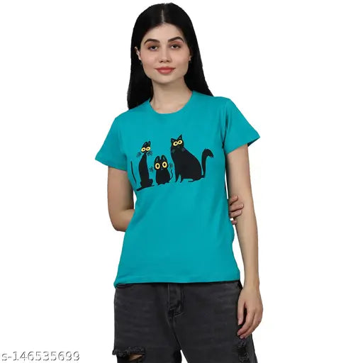 Trendy Women Cotton Printed Tshirt Pack Of 3 (Women Tshirt-36-38-39)