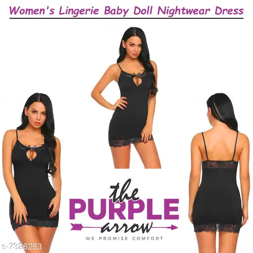 The Purple Arrow Women Lace Lingerie Set