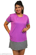 PINKSHELL Stripe Panel polo T-Shirts for Womens