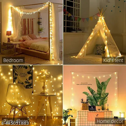 String Star Lights for Decoration - 14 LED Star Fairy Lights