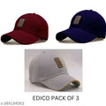 Edico Stylish Cotton Caps For Men And  Women (Pack of 3)