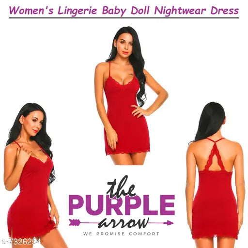 The Purple Arrow Women Lace Lingerie Set