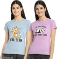 Women Regular Printed Cotton Tshirt Pack of 2