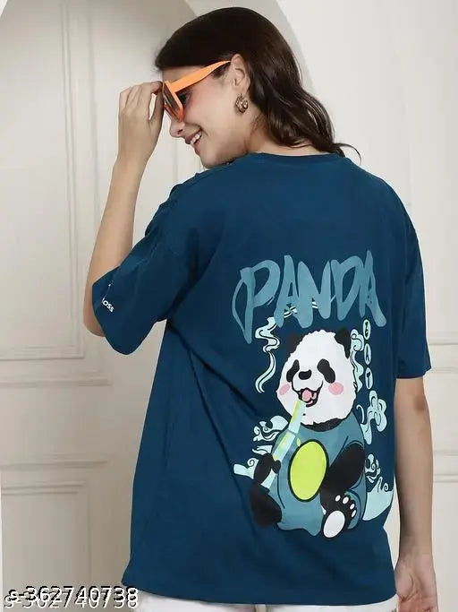 Graphic Printed Cotton Regular Oversize tshirt for women