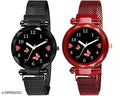 Analogue Dial New Magnet Watch for Women or Girls Combo