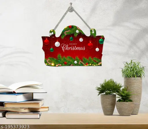 TrendoPrint Merry Christmas Decorative Printed Wooden Wall Hanging