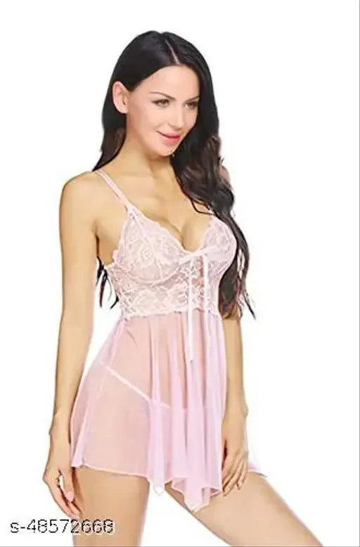 Chia Fashions Women Naughty Night Dress in Net with Panty