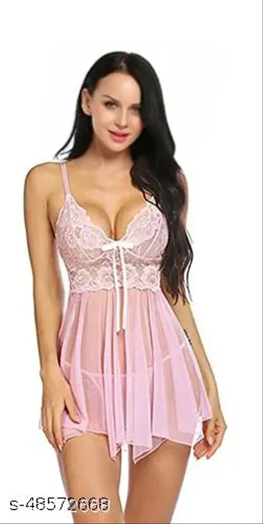 Chia Fashions Women Naughty Night Dress in Net with Panty