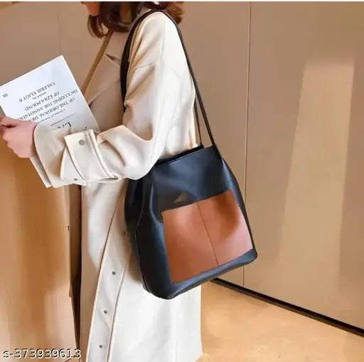 "Elegant tote bag for women in brown with stylish pocket"