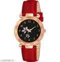 New Dial Leaf Leather Belt Girls Analog Watch