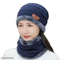 Snow Proof Inside Fur Woolen Beanie Cap