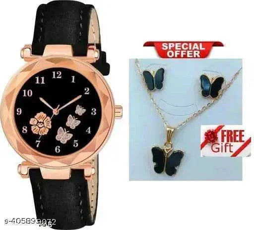 "Women Watches – Flower Designer Leather Analog Watch for Women"