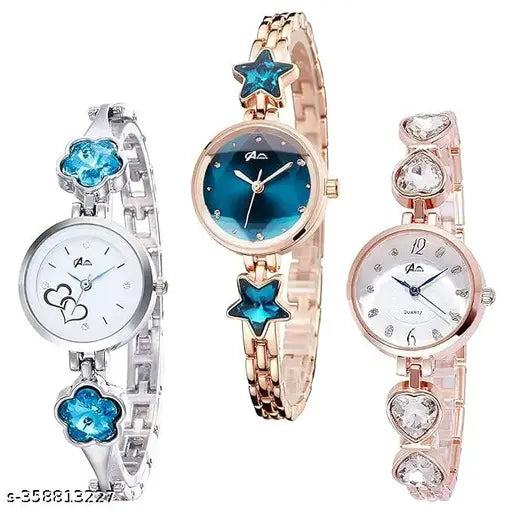 Premium Luxury Analog Girl's Watch (COMBO PACK OF 3)