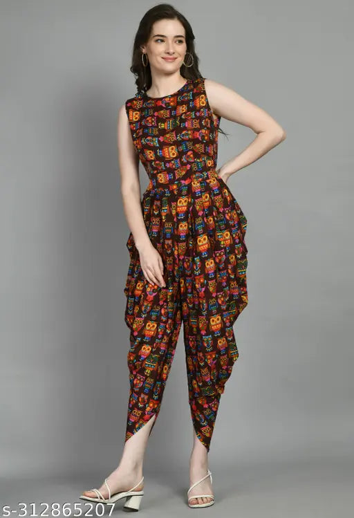 Dhoti jumpsuit, stylish jumpsuit, one piece dress, stylish dress,  Digital print, party wear jumpsuit