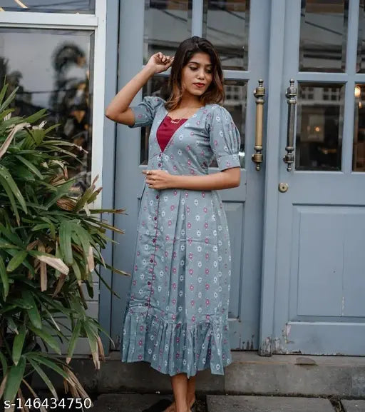 This stylish woven designer kurta from Parevdi Fashion hub  is Print Work For Women,Round Dress Indian Gown,Designer Party Wear...