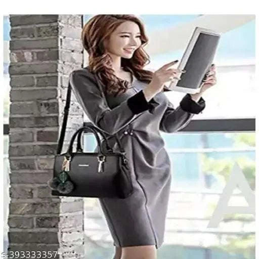 Trendy women handbag in black with stylish design.