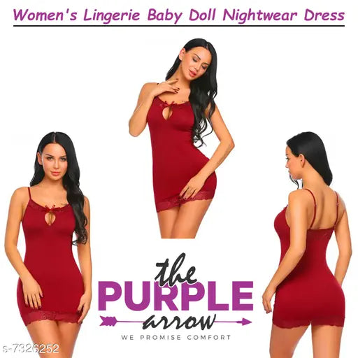 The Purple Arrow Women Lace Lingerie Set