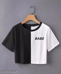 WOMEN'S STYLISH CROP TOP T-SHIRT