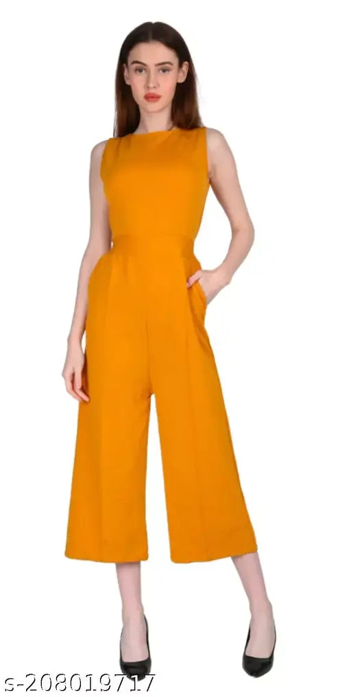 ||RICHAFASHION|| STYLISH FERMINE CUT SLEEVES JUMPSUIT FOR WOMEN