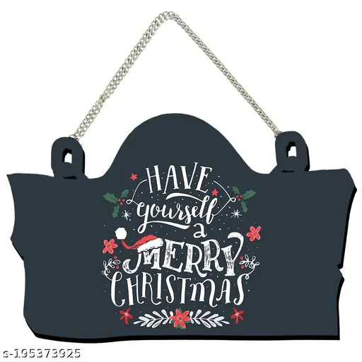 TrendoPrint Merry Christmas Decorative Printed Wooden Wall Hanging