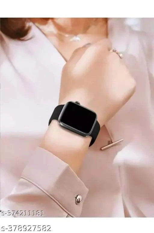 Unique black square digital LED watches for women with modern style.