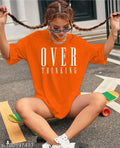 Trendy Designer Women's Printed Oversized Baggy Loose Casual Wear Round Neck Off Shoulder Tee T-Shirt